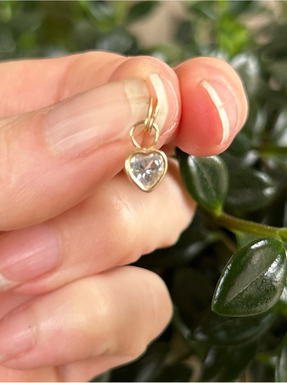 10K SOLID GOLD Heart Topaz Charm Pendant